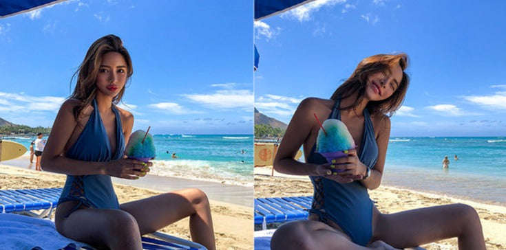 Deep V露背顯瘦修腰連身Swimsuit泳衣
