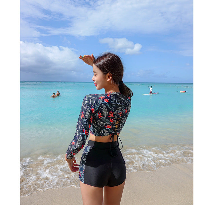 Surfside Blossom 長袖顯瘦 Swimsuit