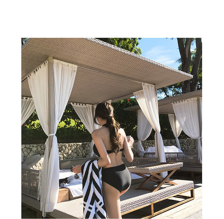 性感露腰・集中包覆・交叉掛頸連身Swimsuit泳衣