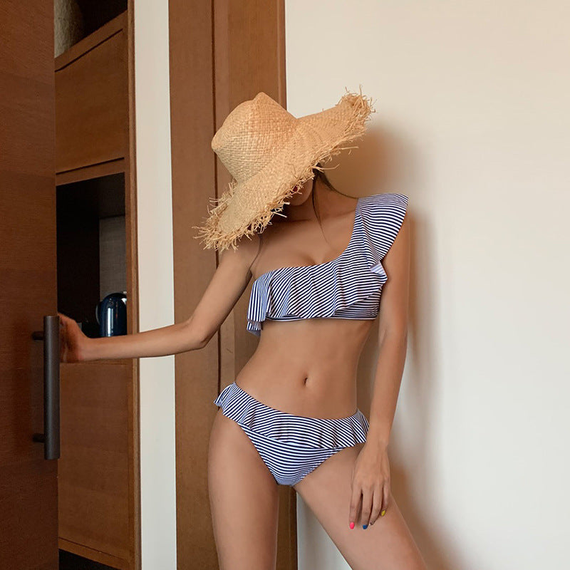Noir Wave Stripe Bikini