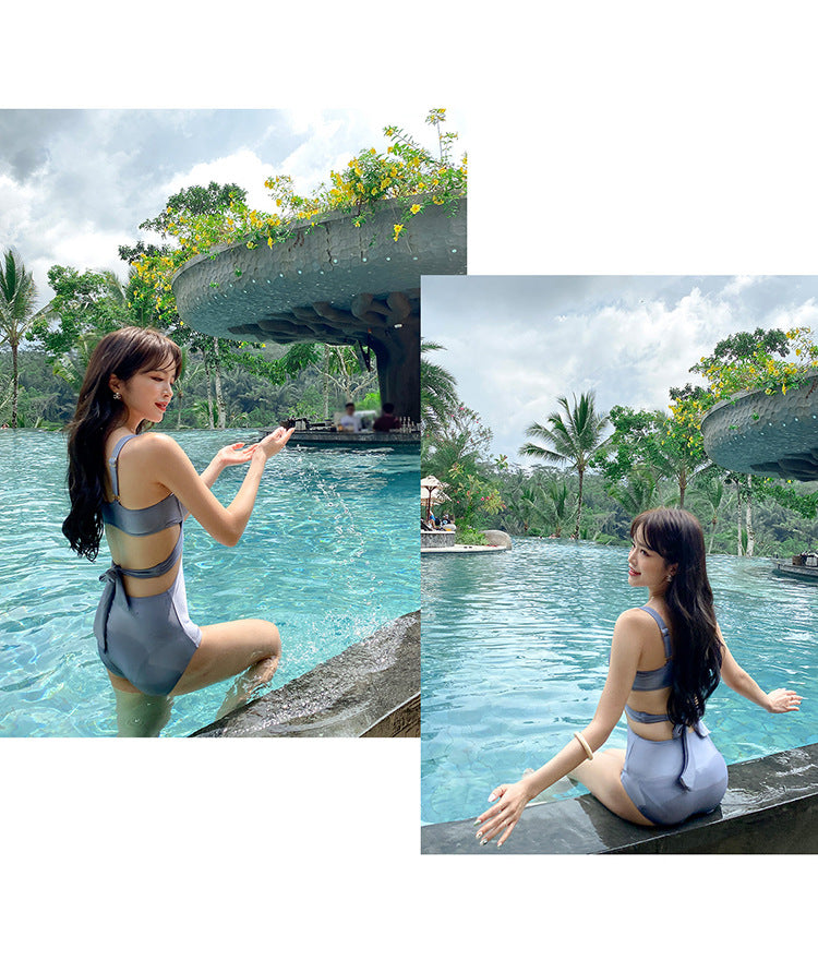 性感露腰・集中包覆・交叉掛頸美背連身Swimsuit泳衣