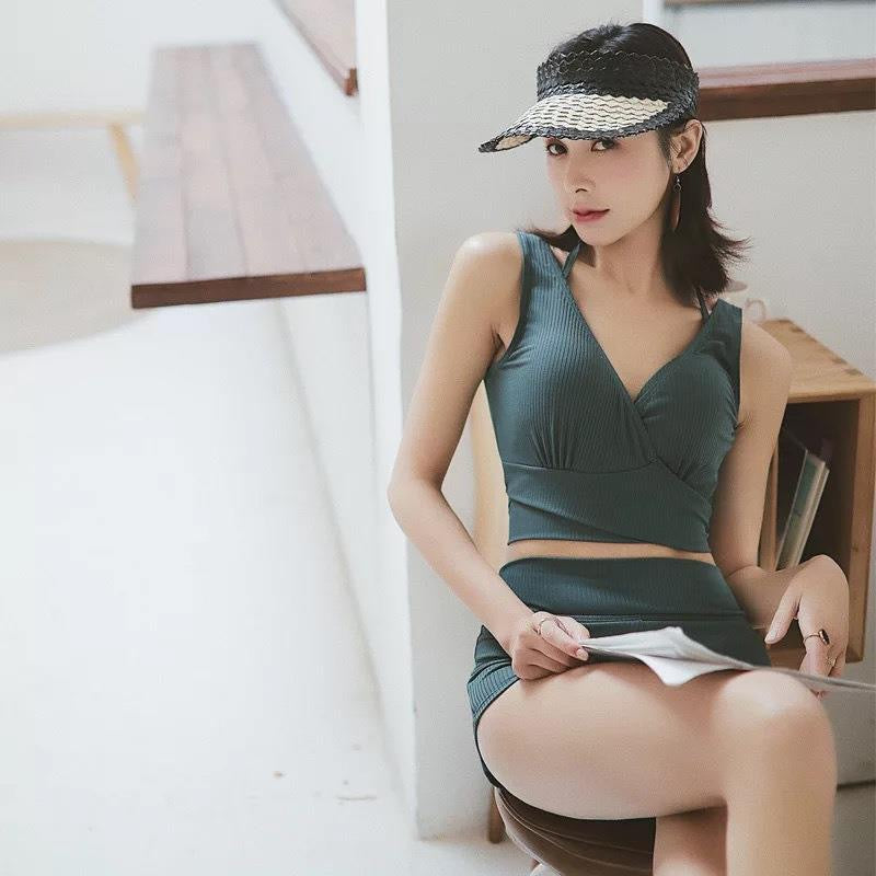 高腰遮肚遮胃腩收副乳泳衣 (三件Set)