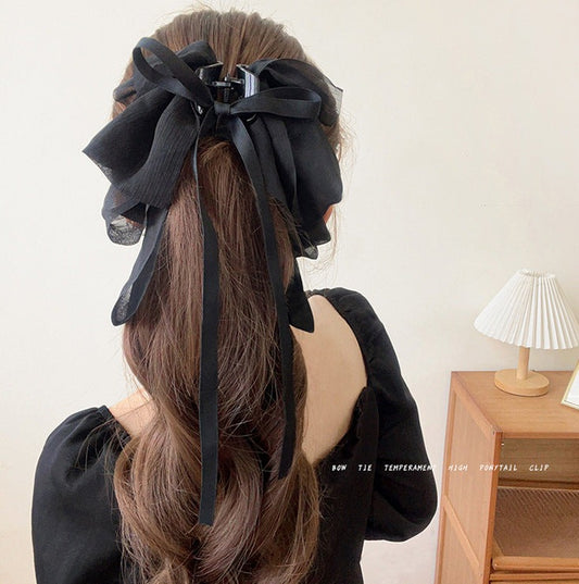 Not Just A Pretty Face Bow Tie High Ponytail Clip (30*18cm)