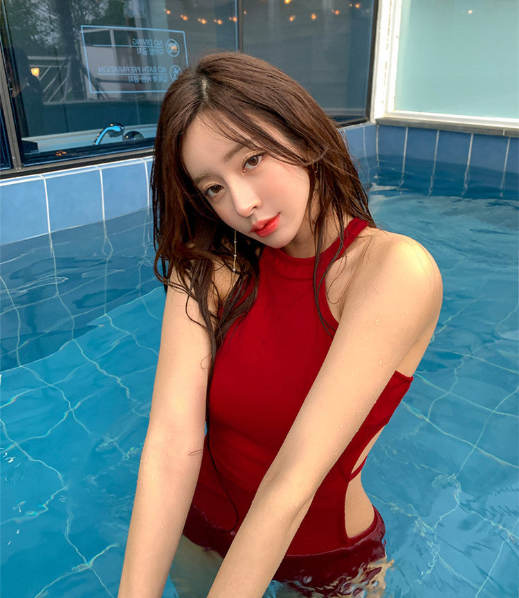 性感掛頸露腰美背連身Swimsuit泳衣