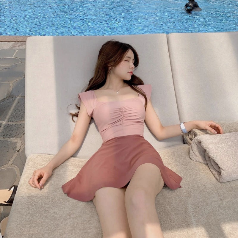 修手臀包覆集中收副乳Strawberry Cream連身Swimsuit泳衣
