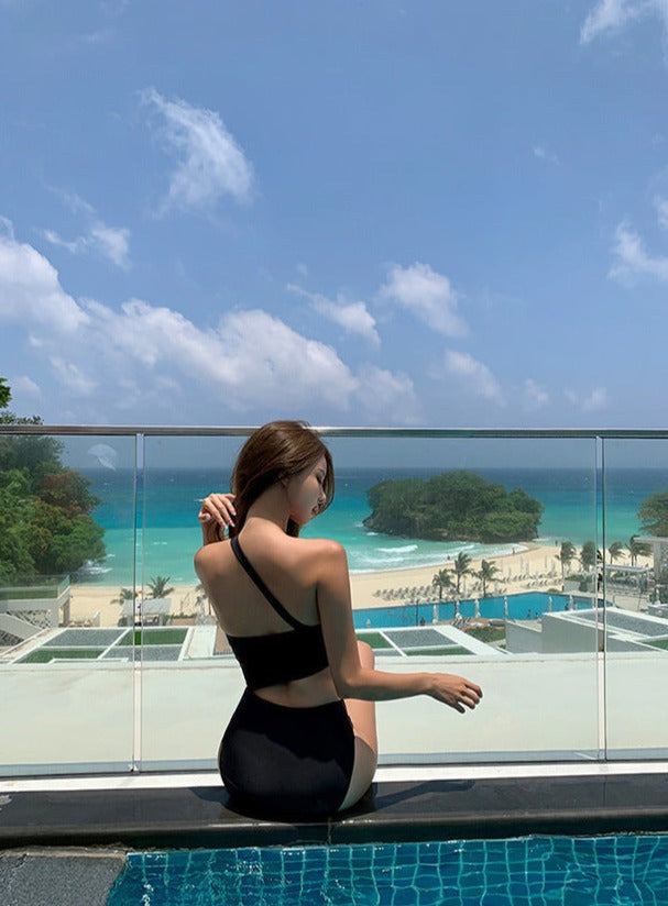性感小露腰顯瘦連身Swimsuit泳衣