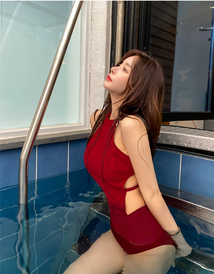 性感掛頸露腰美背連身Swimsuit泳衣