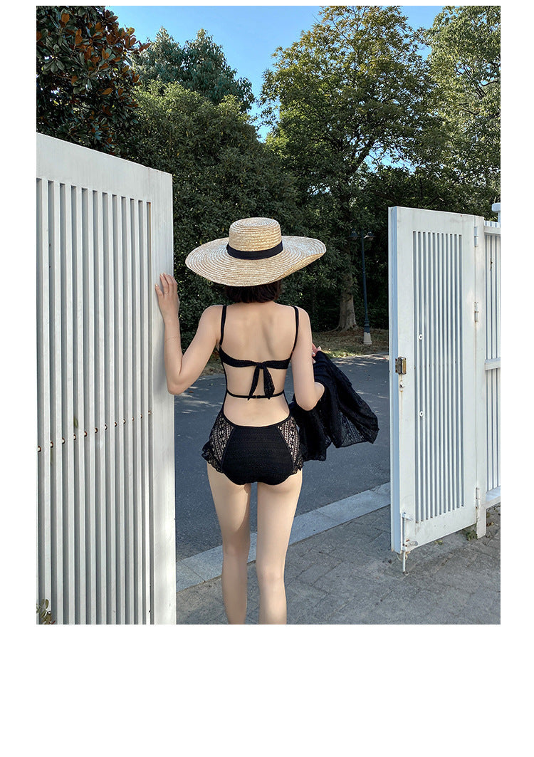 防曬顯胸・性感透視露腰・花邊褲腳連身Swimsuit泳衣